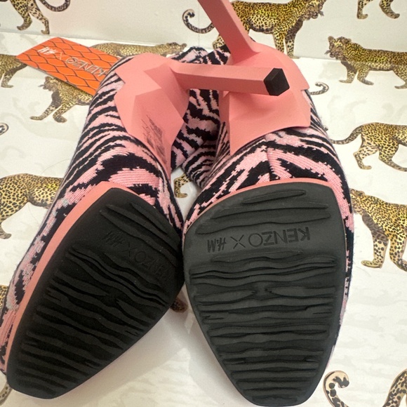 NWT Kenzo x H&M heel boots pink/black zebra - Picture 3 of 6